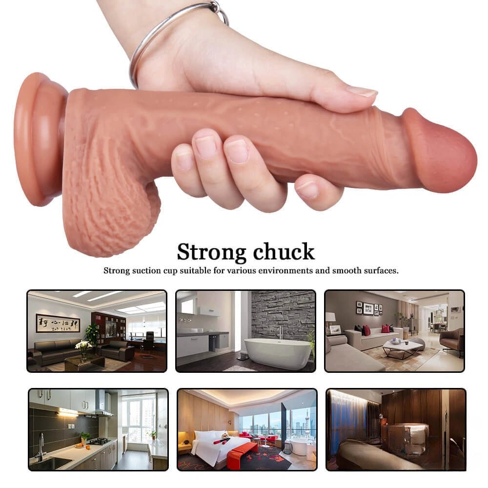 Double layer silicone suction dildo, photo 11