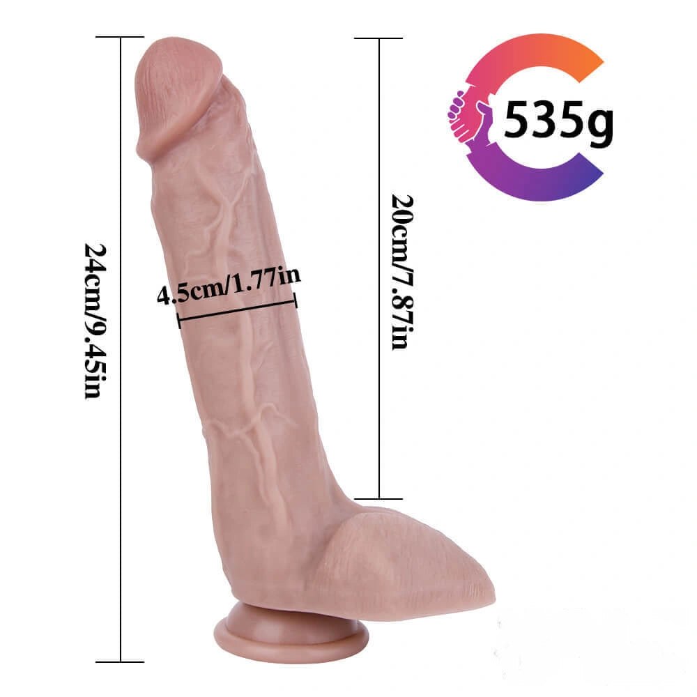 Flesh double layer silicone suction dildo, photo 10