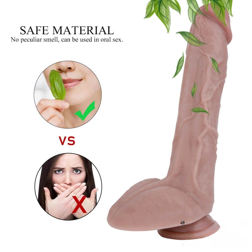 Flesh double layer silicone suction dildo, photo 11