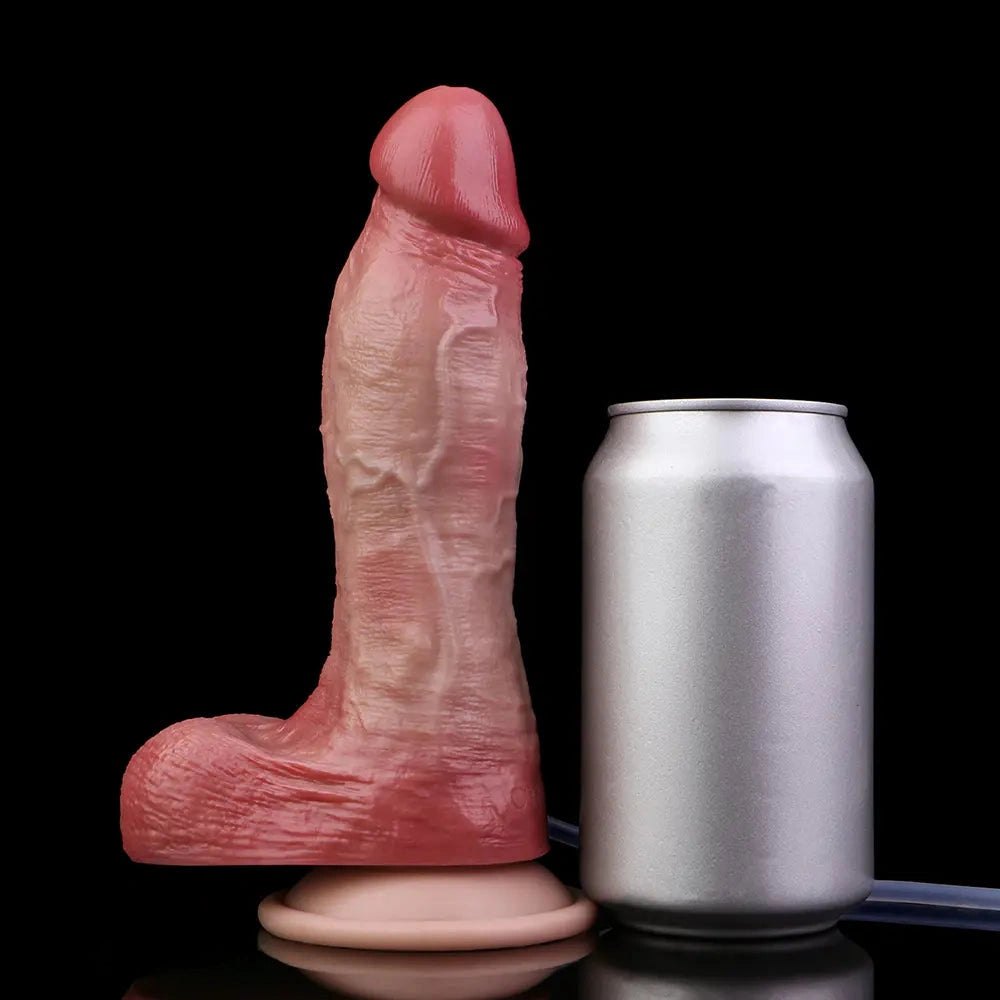 Flesh double layer squirting silicone dildo, photo 6