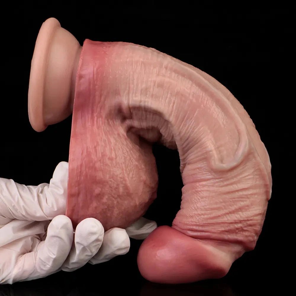 Flesh double layer suction cup dildo, photo 11