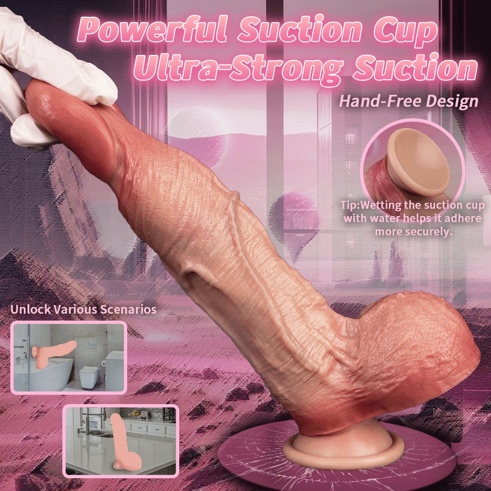 Flesh double layer suction cup dildo, photo 7