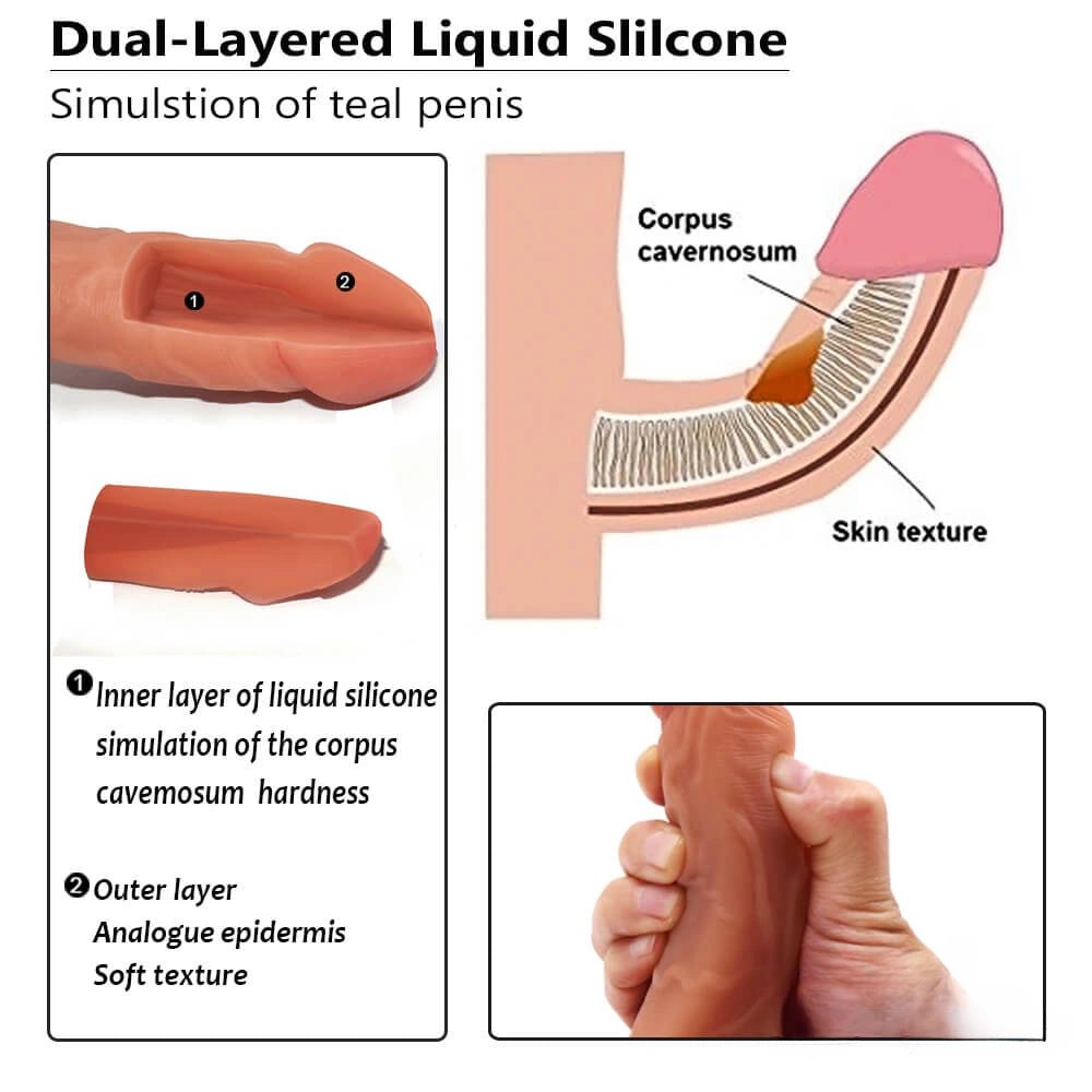 Double layer silicone suction cup dildo, photo 5