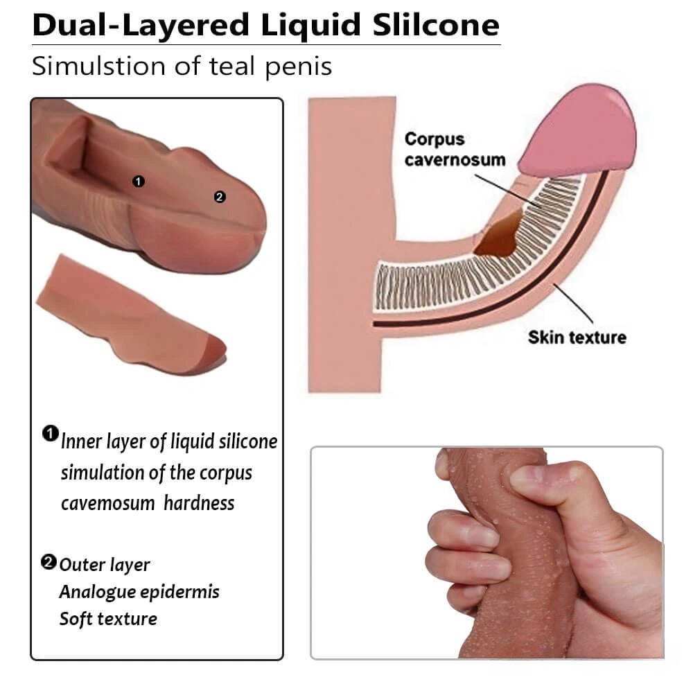 Double layer silicone suction cup dildo, photo 4