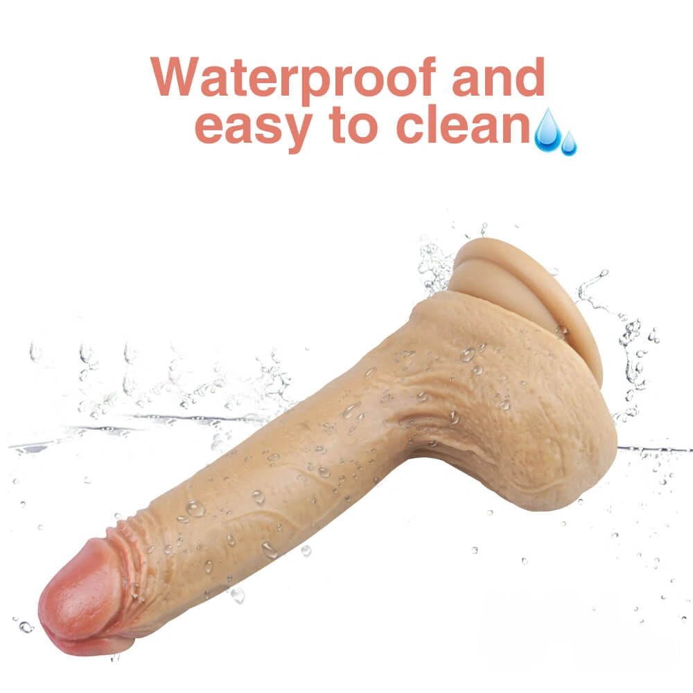 Double layer suction cup silicone dildo, photo 5