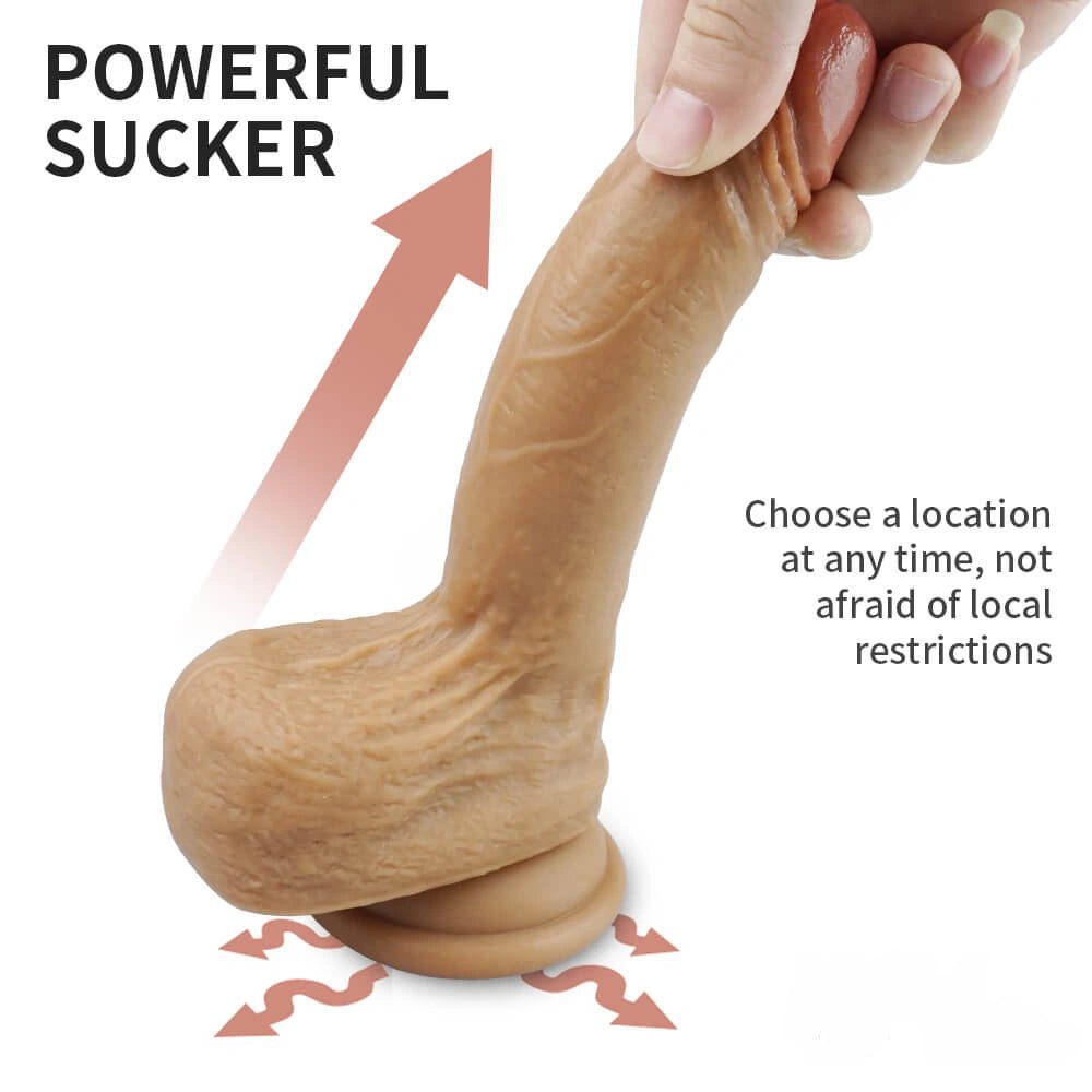 Double layer suction cup silicone dildo, photo 6