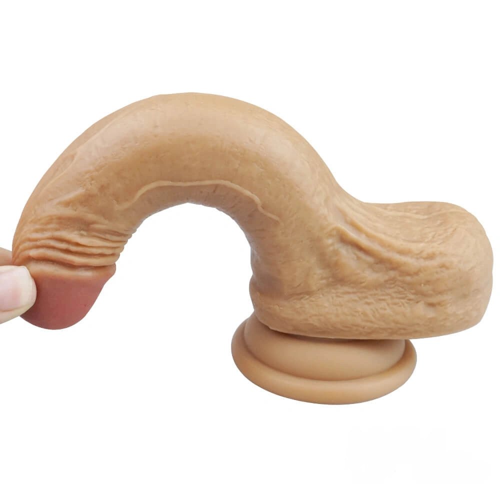 Double layer suction cup silicone dildo, photo 8