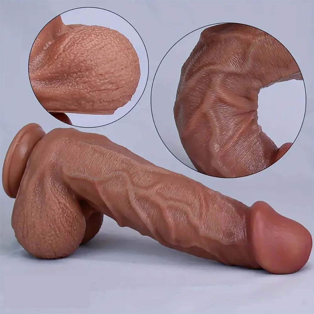 Double-layer silicone realistic thick dildo, photo 4