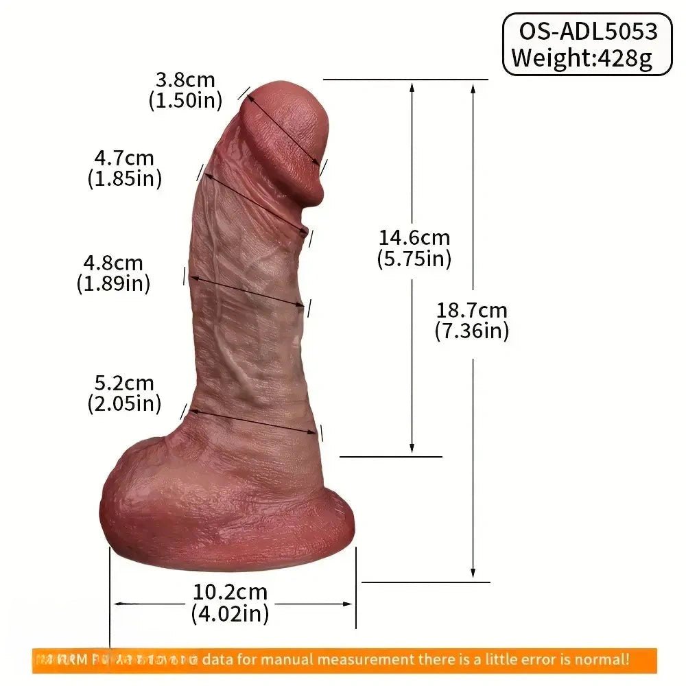 Flesh tone double layer realistic silicone dildo, photo 5