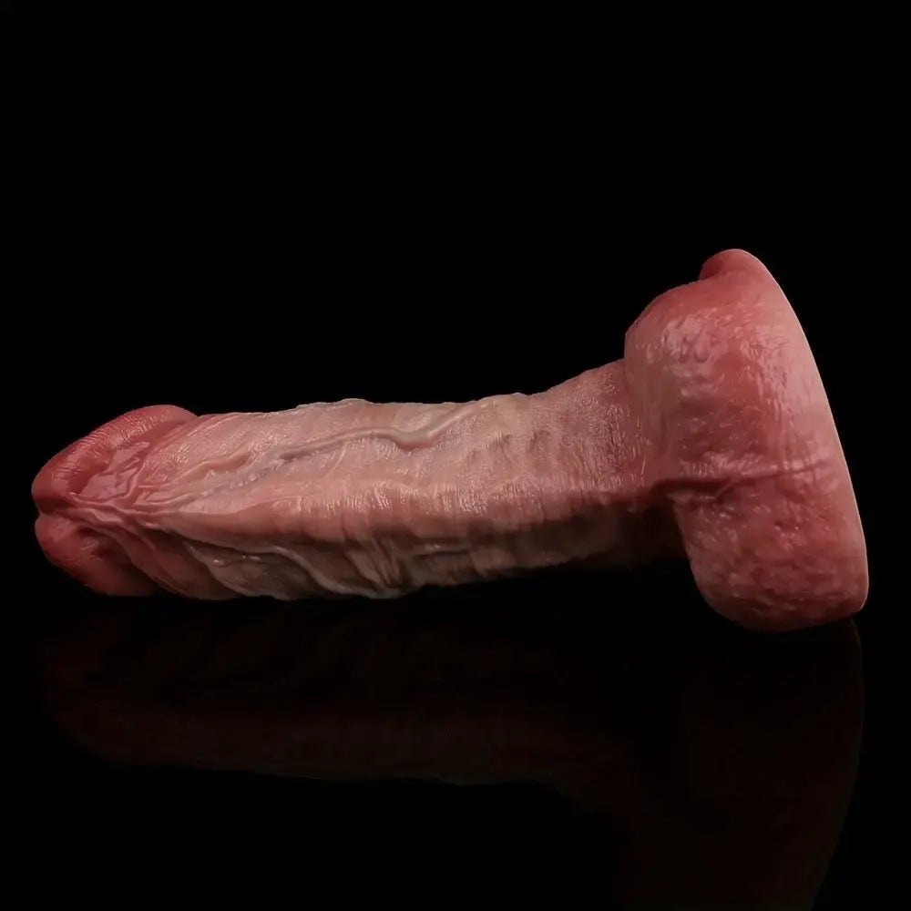 Flesh tone double layer realistic silicone dildo, photo 7