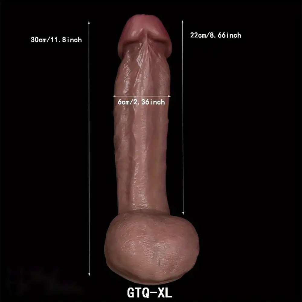 Flesh-tone double-layered realistic silicone dildo, photo 4