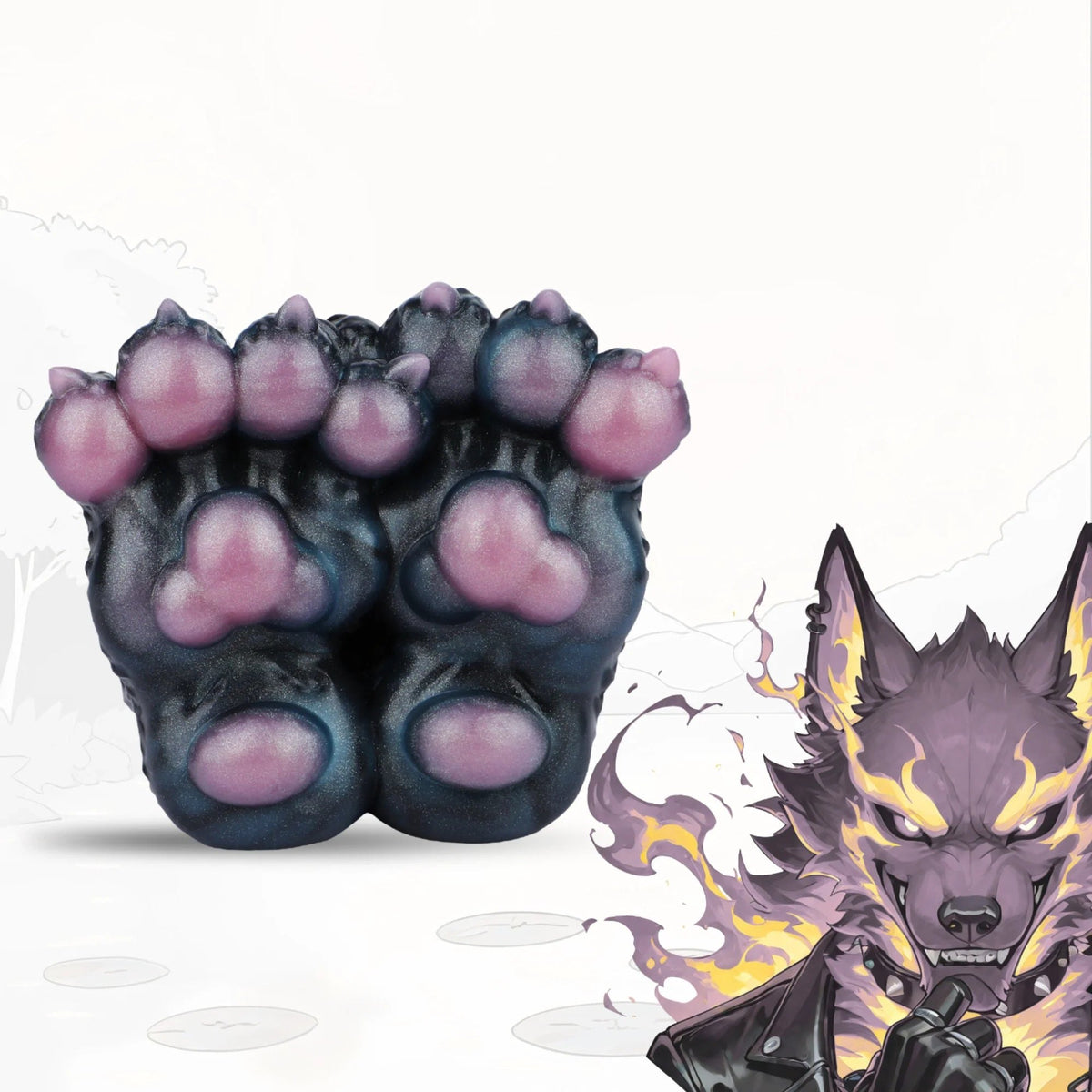 Midnight blue double canine paw masturbator, photo 1