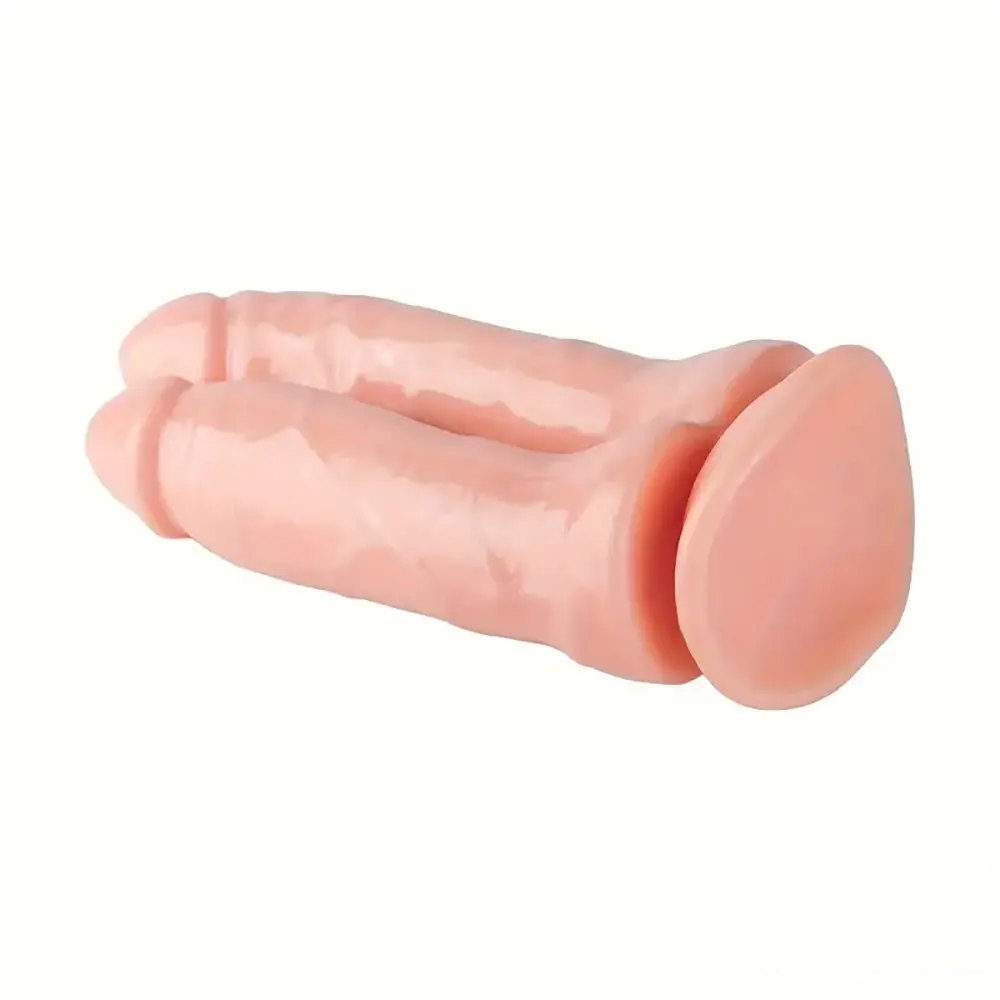 Double shaft PVC dildo with suction cup base, photo 3