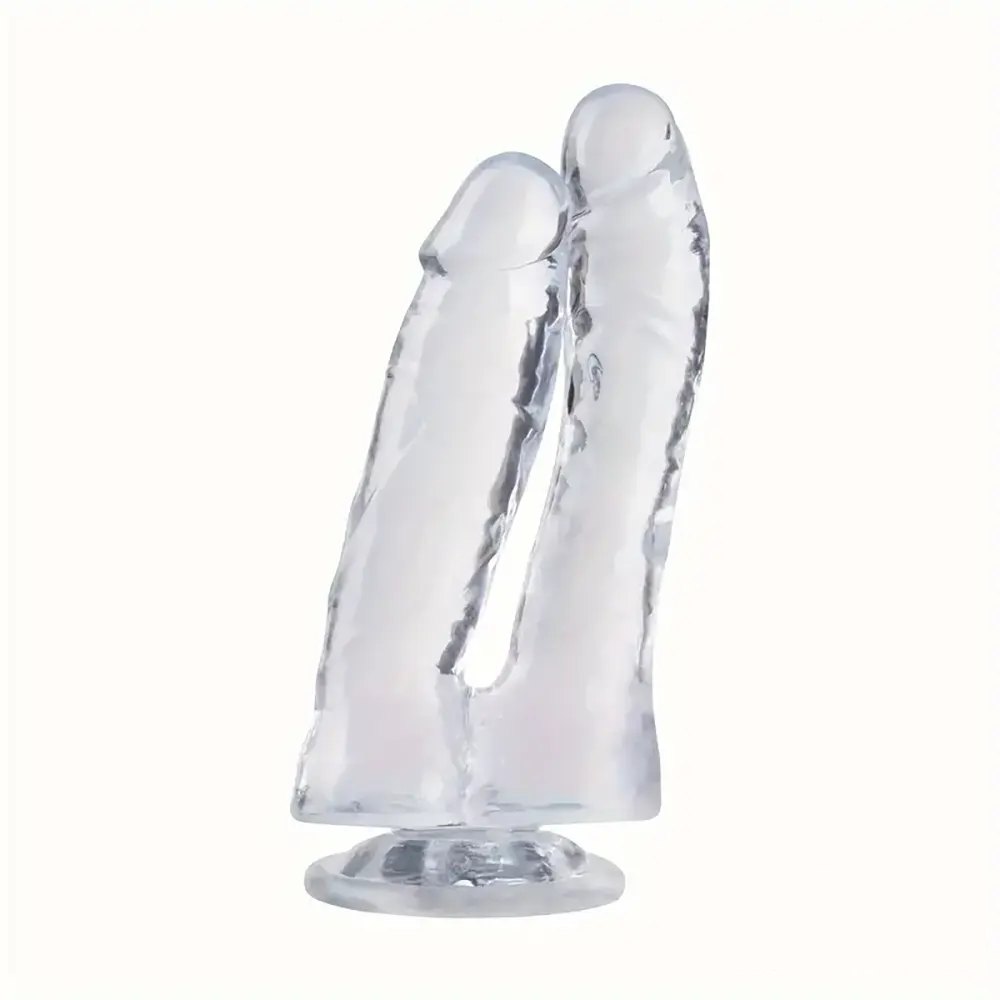 Double shaft PVC dildo with suction cup base, photo 5