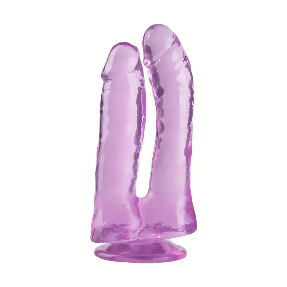 Double shaft PVC dildo with suction cup base, photo 7