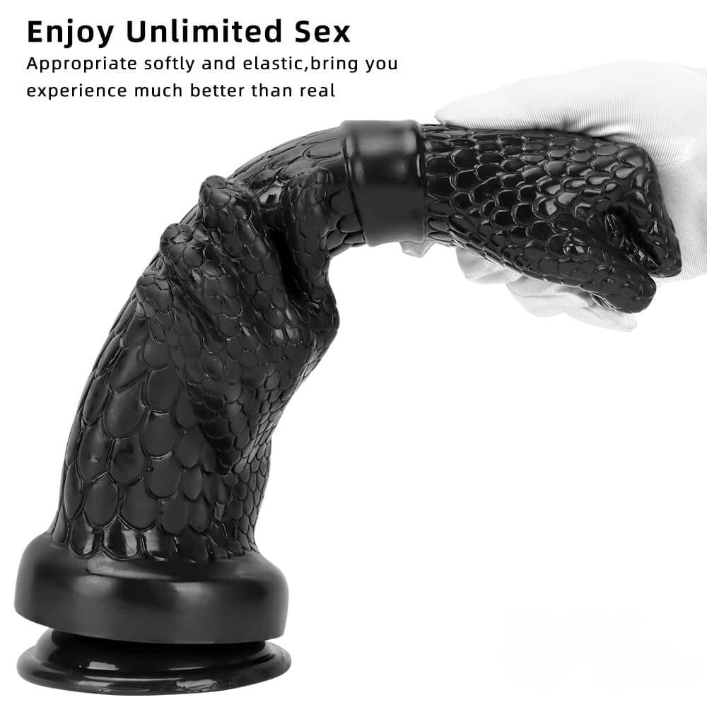 Black scaled dragon claw fist dildo, photo 2