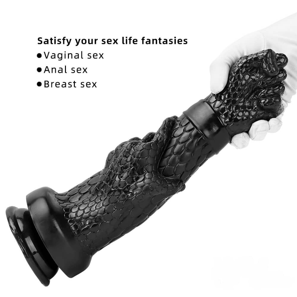 Black scaled dragon claw fist dildo, photo 3