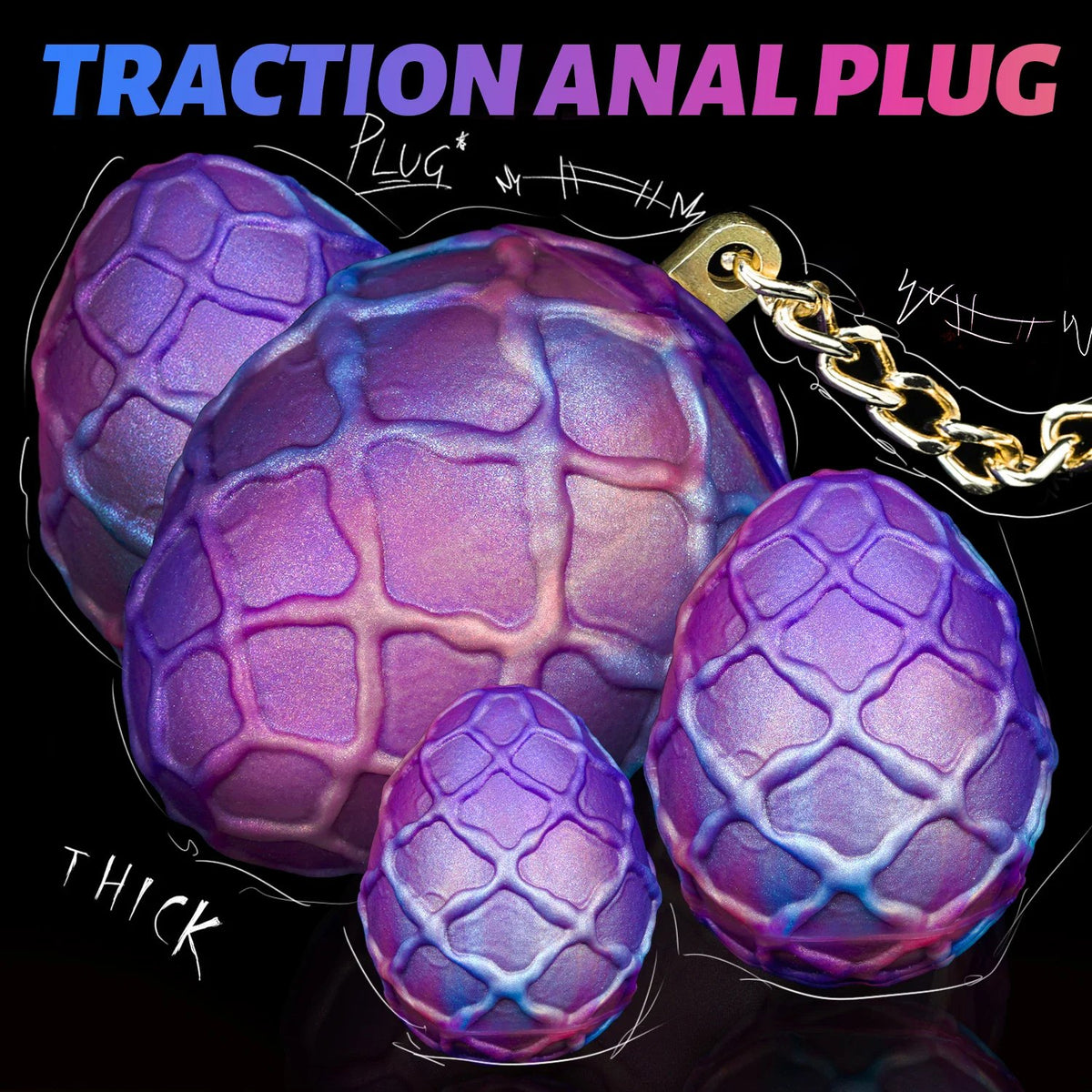 Purple dragon scale anal plug, photo 5