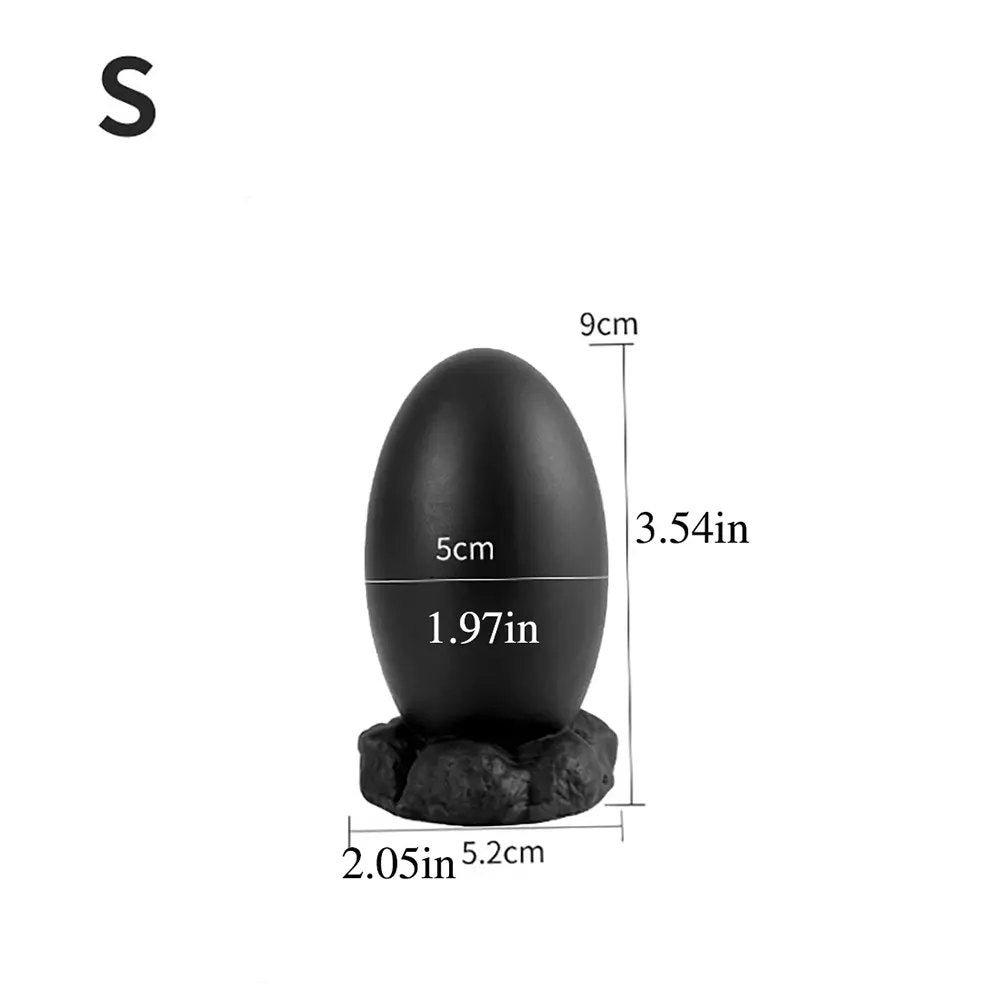 Black dragon egg shaped silicone fantasy dildo