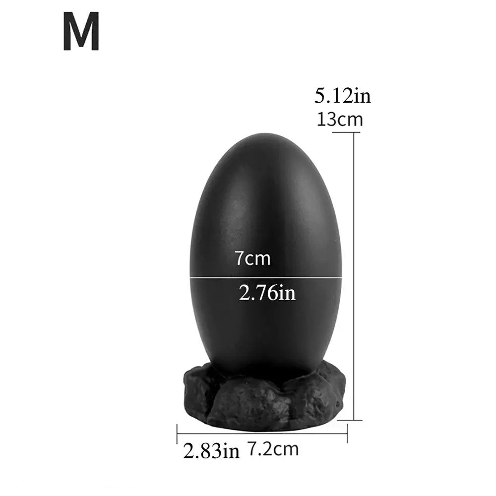 Black dragon egg shaped silicone fantasy dildo