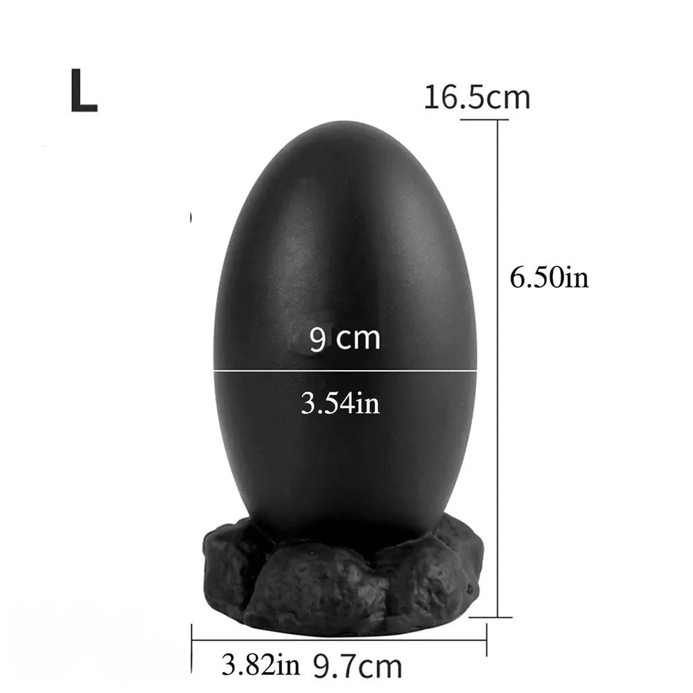 Black dragon egg shaped silicone fantasy dildo