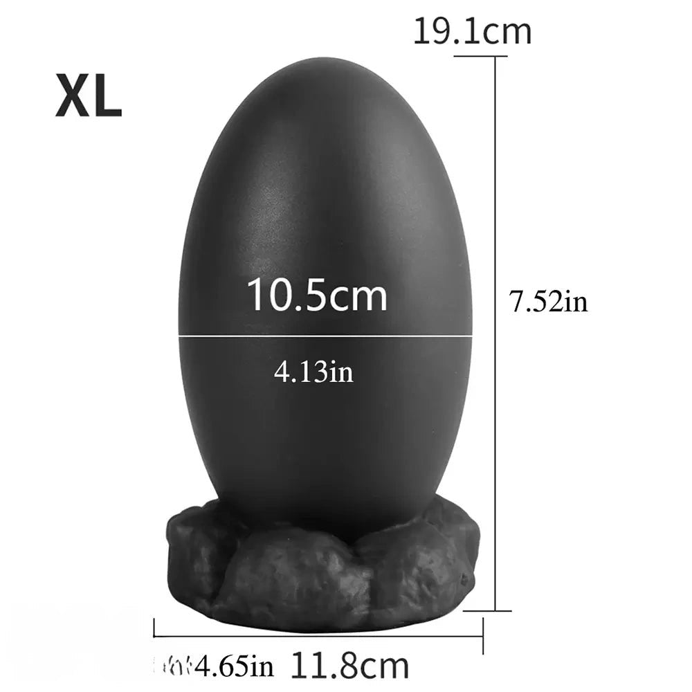 Black dragon egg shaped silicone fantasy dildo