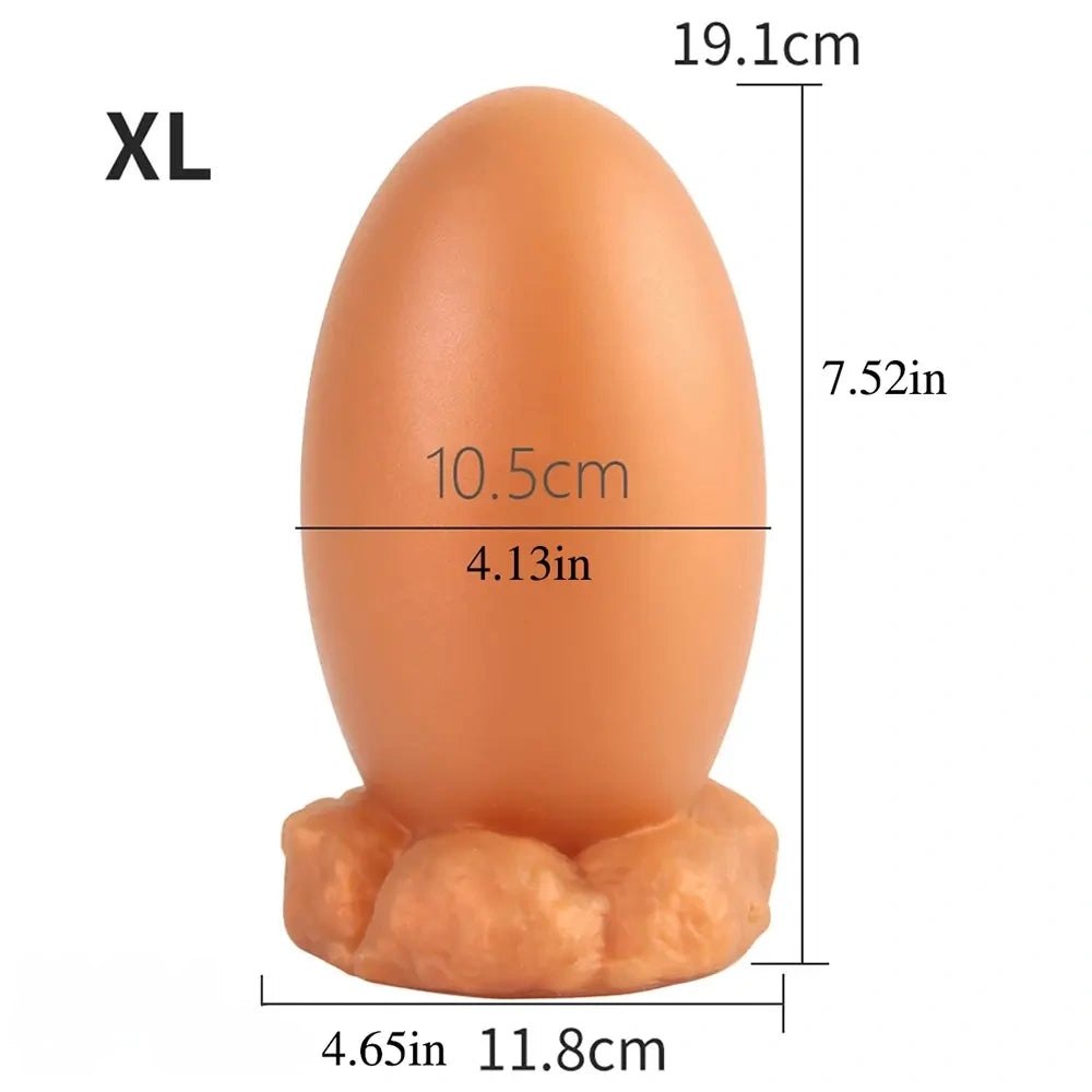 Gold dragon egg shaped silicone fantasy dildo