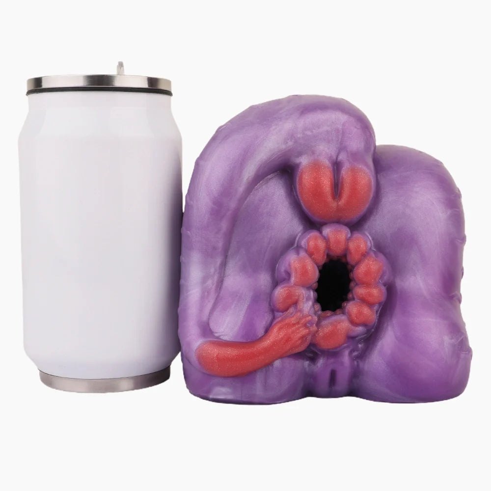 Deep violet marbled dragon fantasy masturbator with red detail, photo 10
