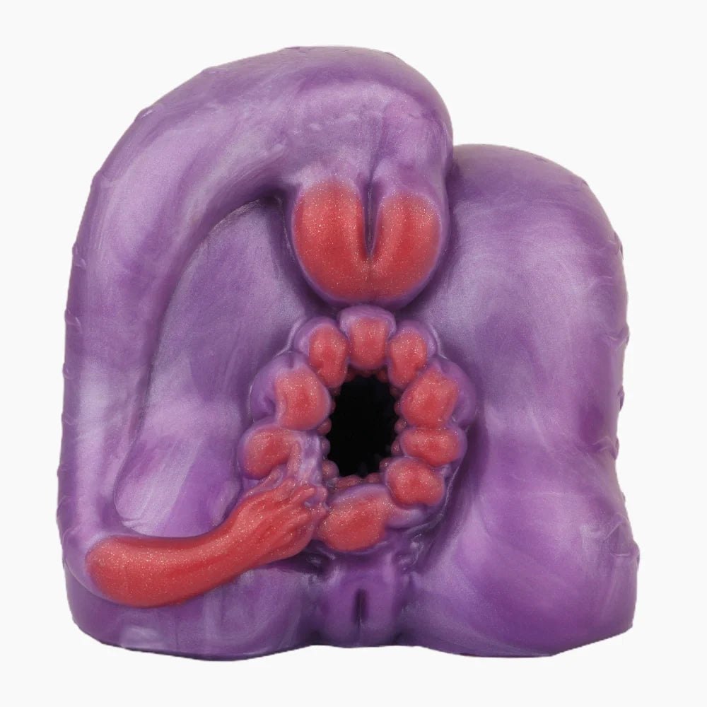 Deep violet marbled dragon fantasy masturbator with red detail, photo 2