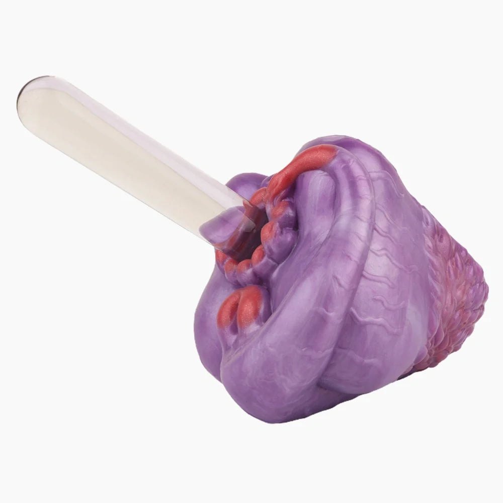 Deep violet marbled dragon fantasy masturbator with red detail, photo 4