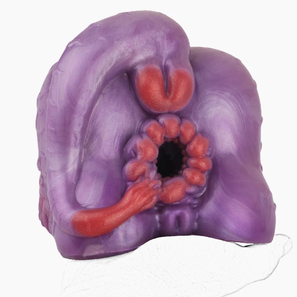 Deep violet marbled dragon fantasy masturbator with red detail, photo 5