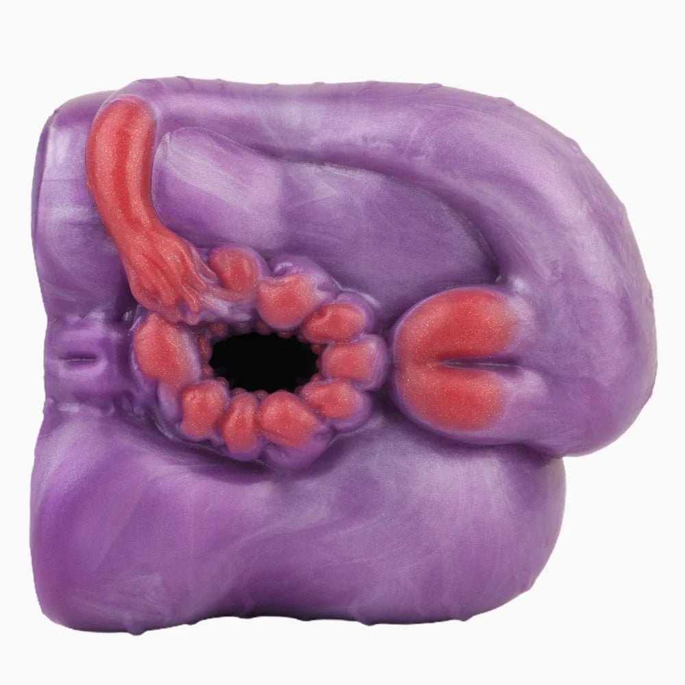 Deep violet marbled dragon fantasy masturbator with red detail, photo 8