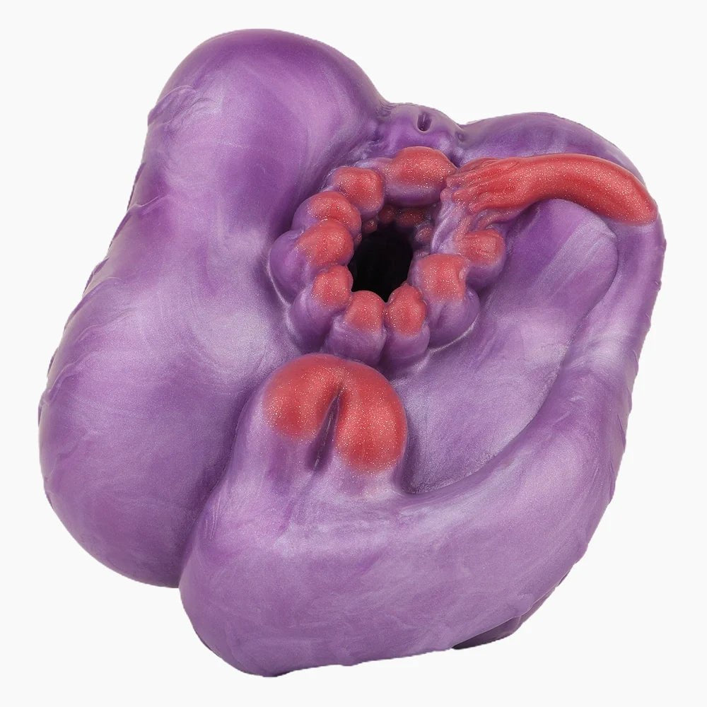 Deep violet marbled dragon fantasy masturbator with red detail, photo 9