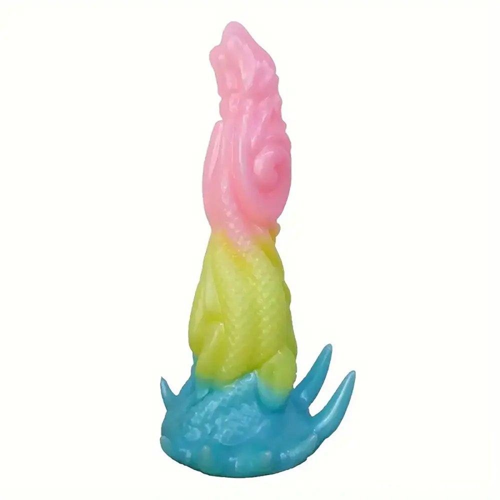 Pink and teal dragon fantasy dildo, photo 4