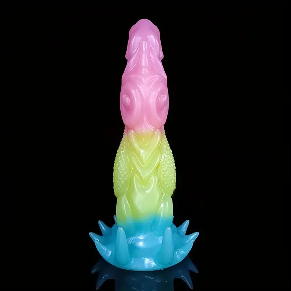 Pink and teal dragon fantasy dildo, photo 5