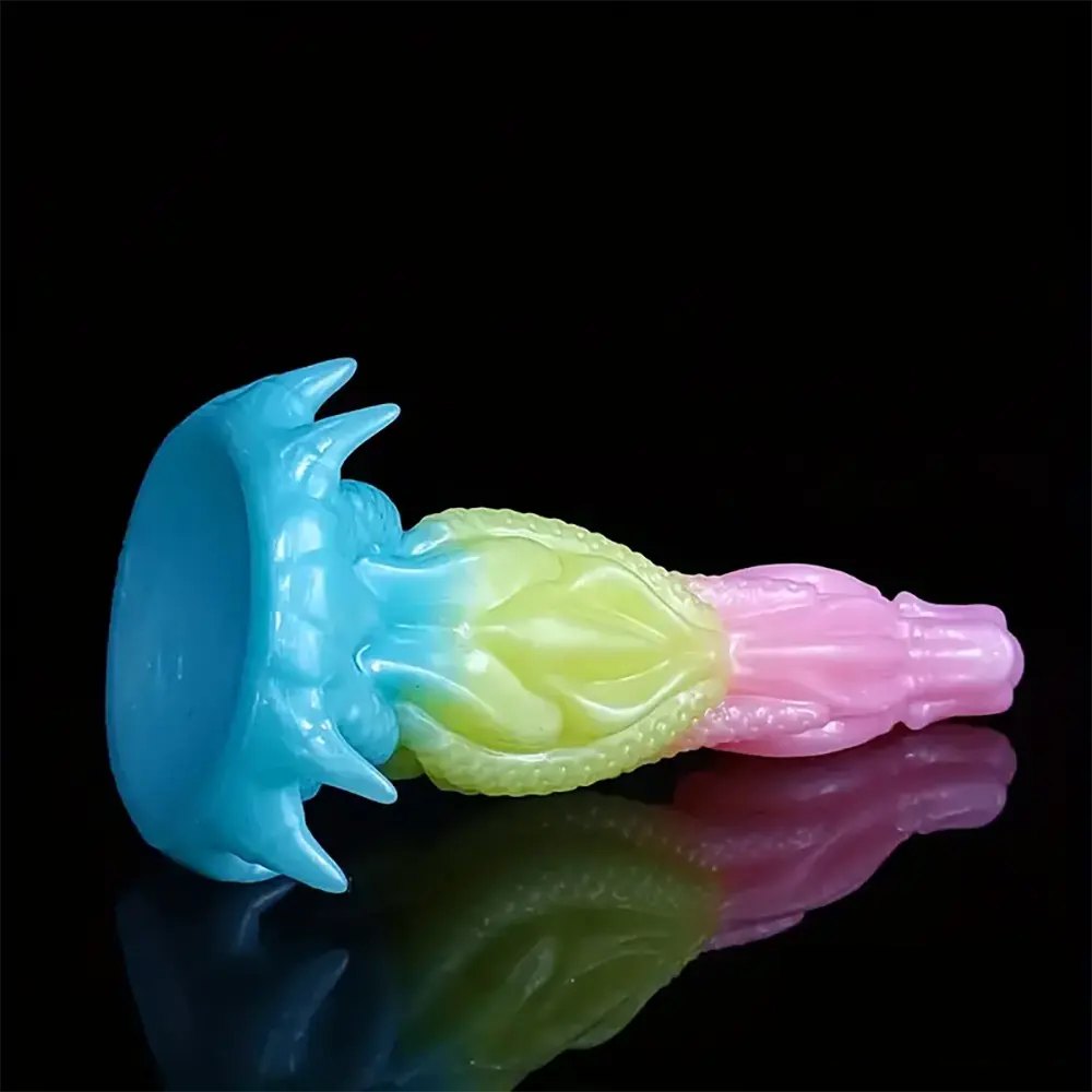 Pink and teal dragon fantasy dildo, photo 6