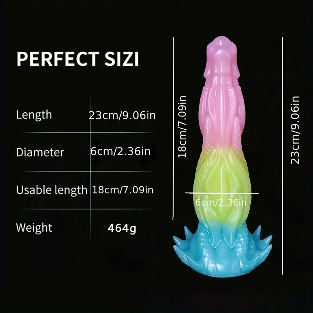 Pink and teal dragon fantasy dildo, photo 8