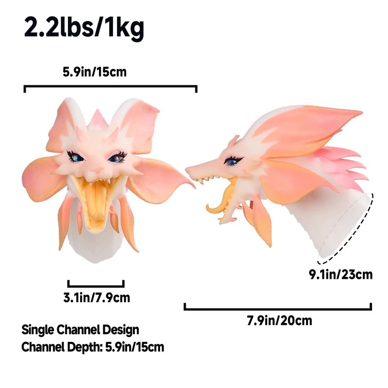 Peach dragon-fox fantasy head masturbator, photo 3