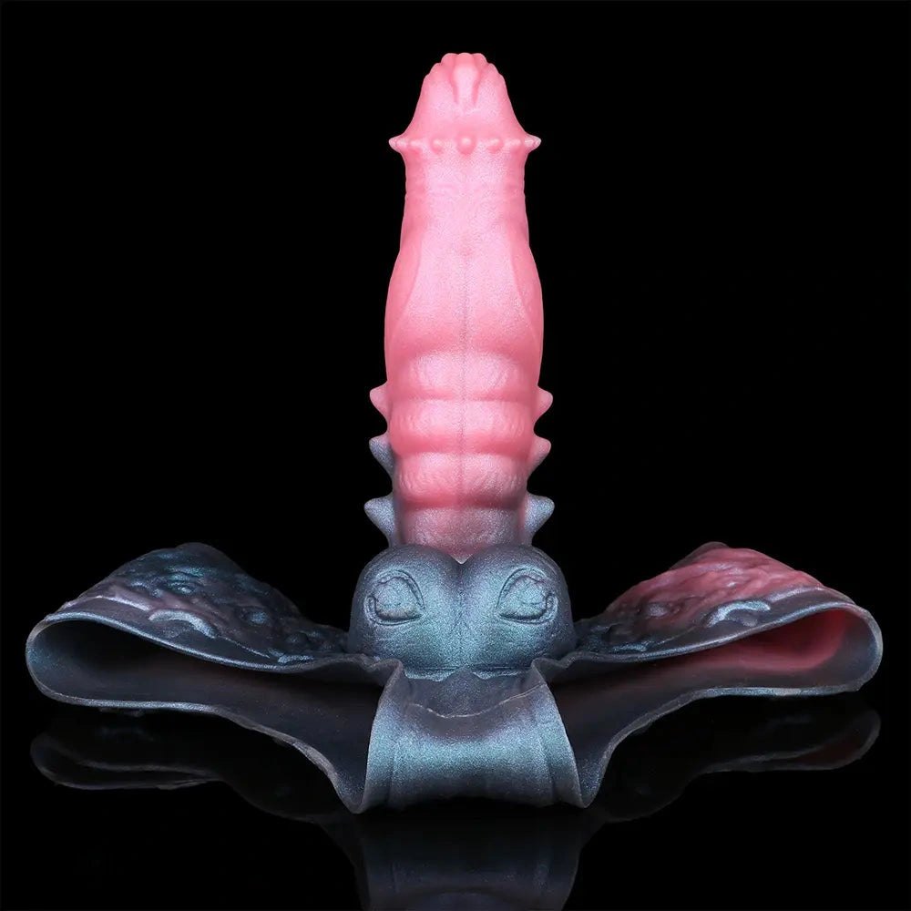 Pink and dark dragon print harness pants strap-on dildo, photo 13
