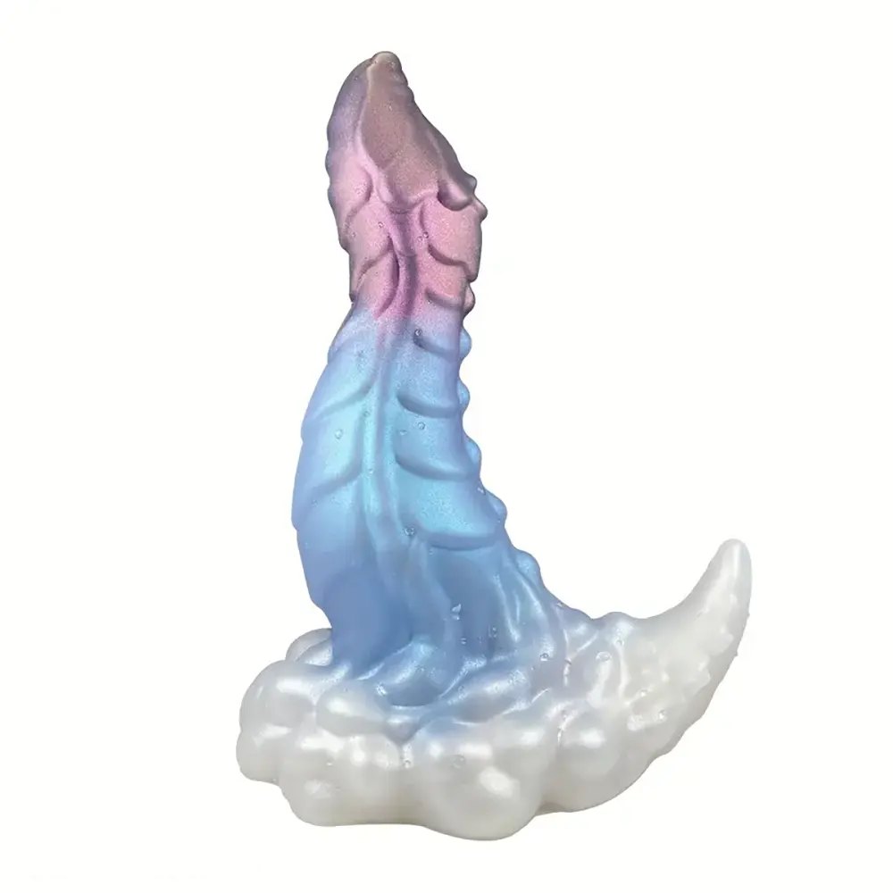 Pink and blue dragon head fantasy dildo, photo 1