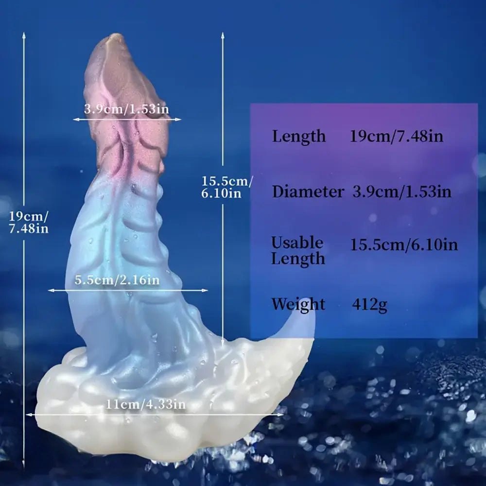 Pink and blue dragon head fantasy dildo, photo 5