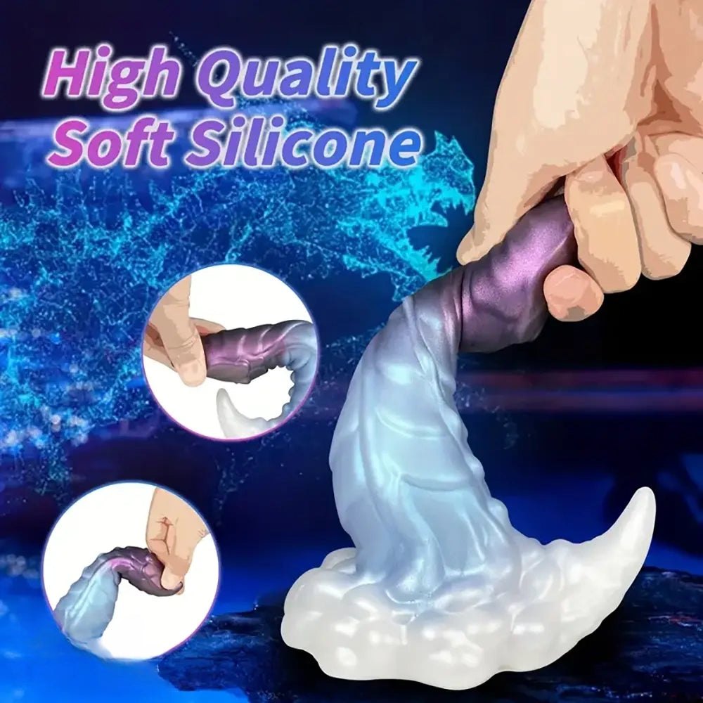 Pink and blue dragon head fantasy dildo, photo 6