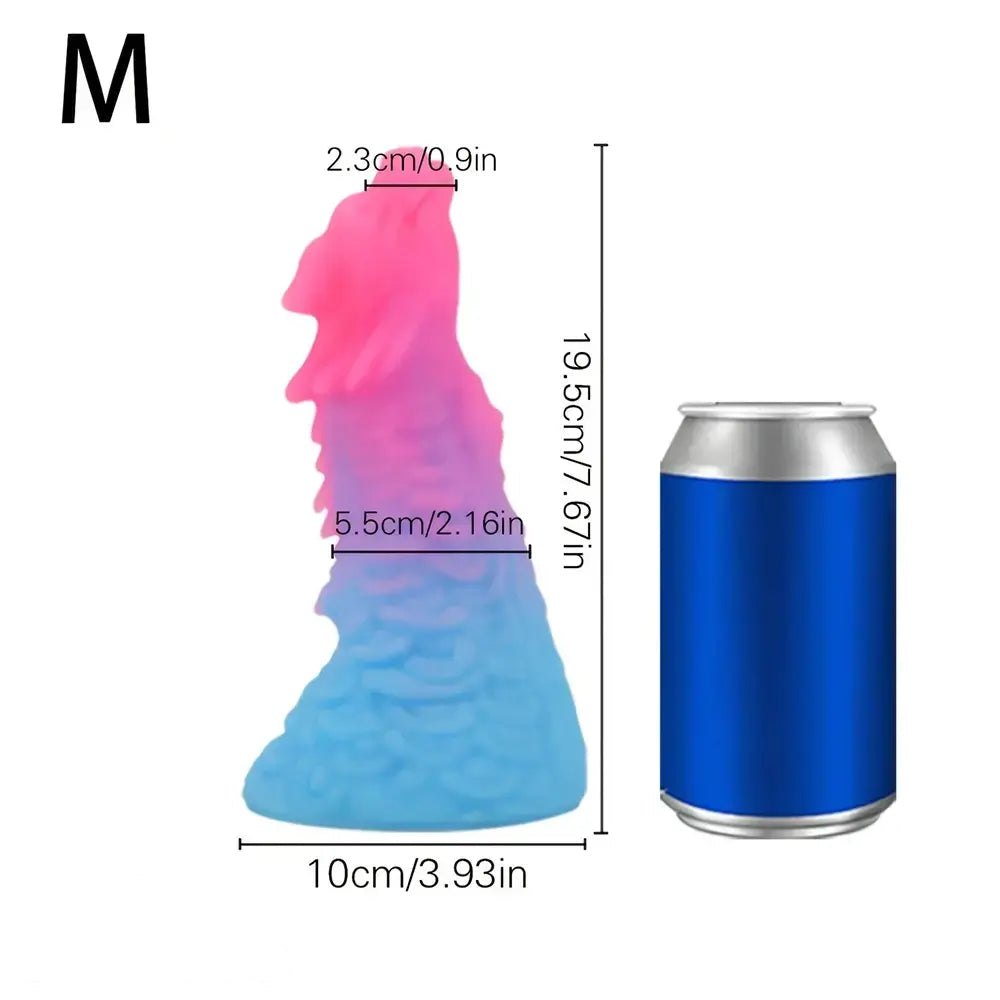 Pink and blue dragon head fantasy dildo, photo 4