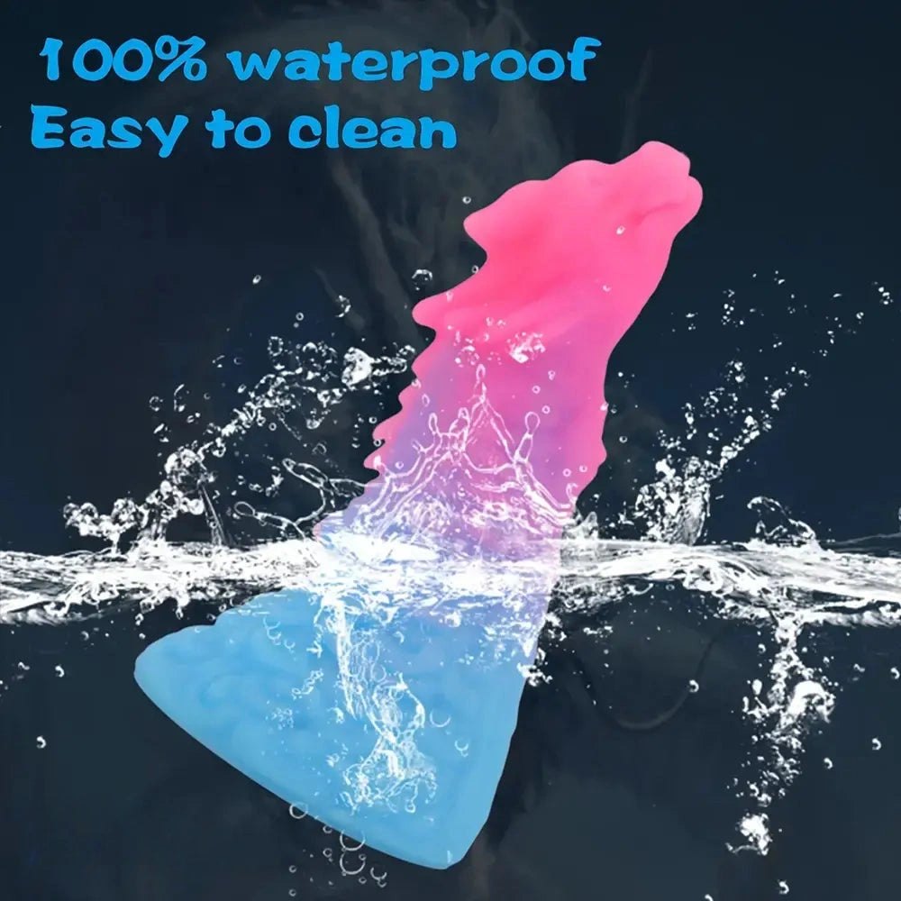Pink and blue dragon head fantasy dildo, photo 9
