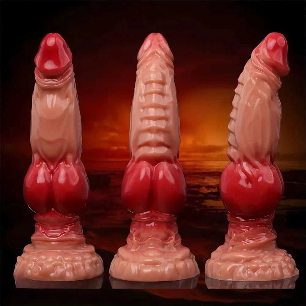 Red and black dragon head fantasy dildo, photo 1