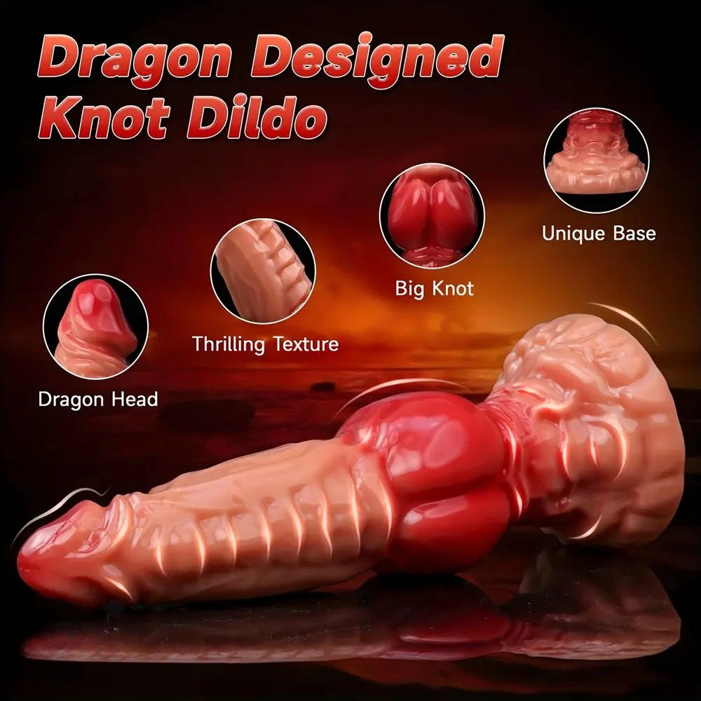 Red and black dragon head fantasy dildo, photo 3