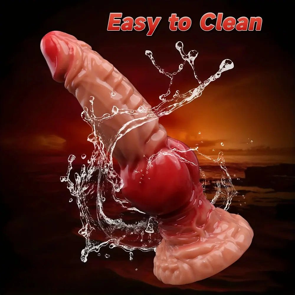 Red and black dragon head fantasy dildo, photo 4