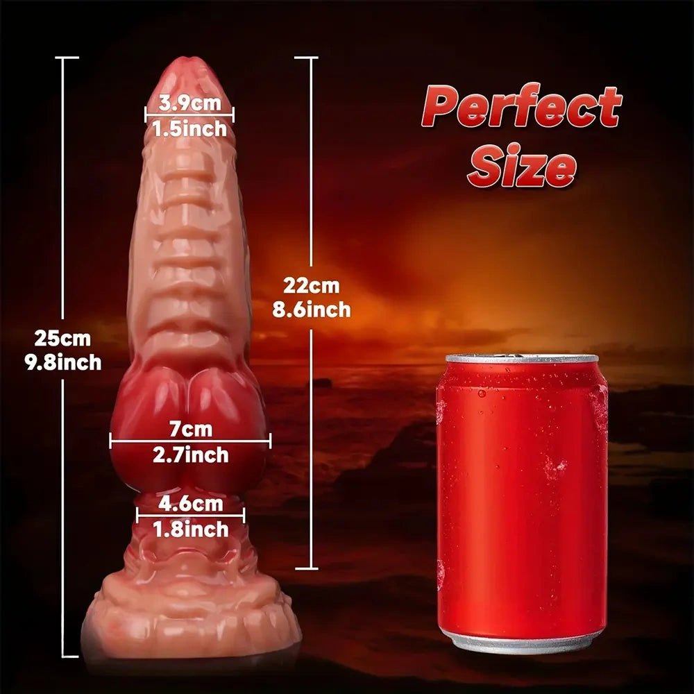Red and black dragon head fantasy dildo, photo 8