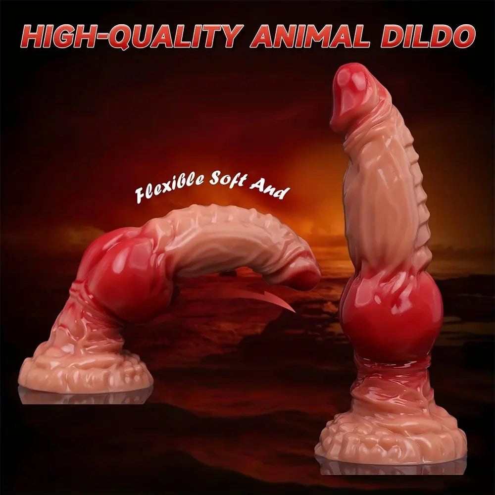 Red and black dragon head fantasy dildo, photo 9