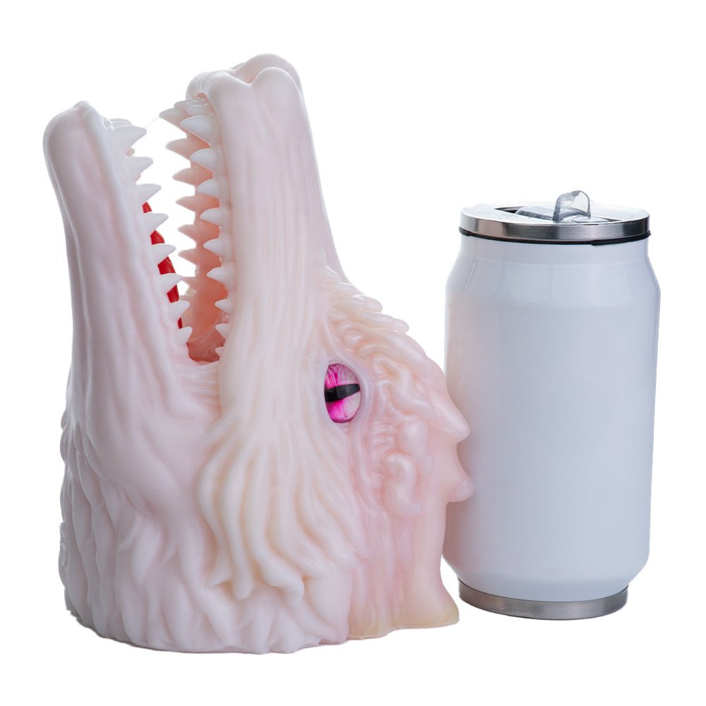 Pearl white dragon head onahole with magenta eye, photo 10